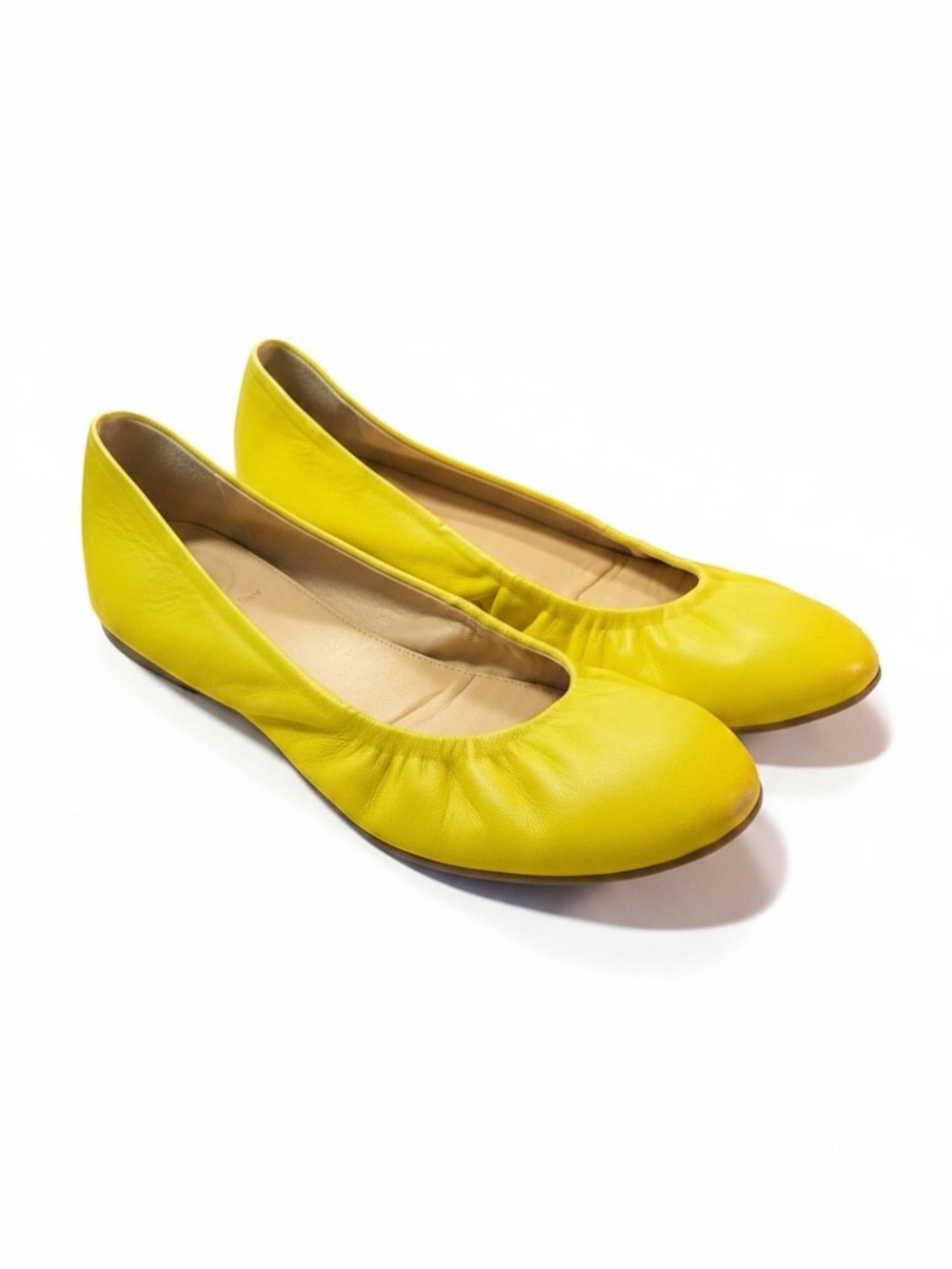 J. Crew Cece Leather Ballet Flats Dazzling Sun Italy 9